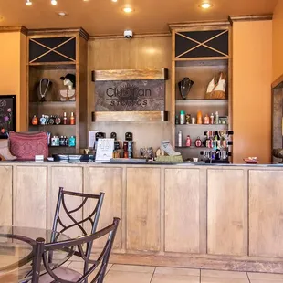the bar and dining area