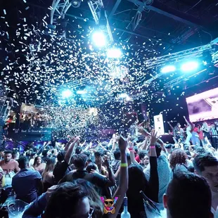 confetti being thrown into the air