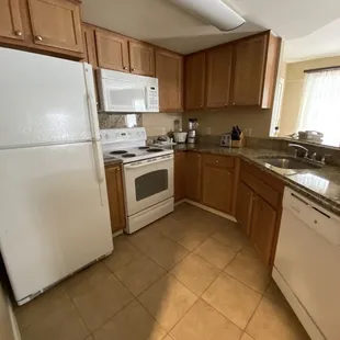 View of the kitchen - spacious with all you could need inside.