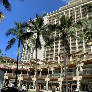 View of shops and food across the street
