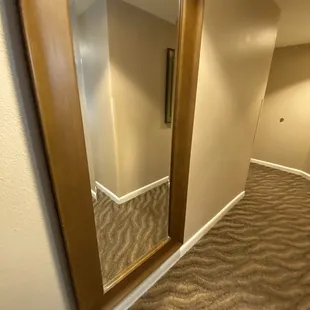 Long mirror by the entry way