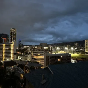 Evening view, from the balcony.
