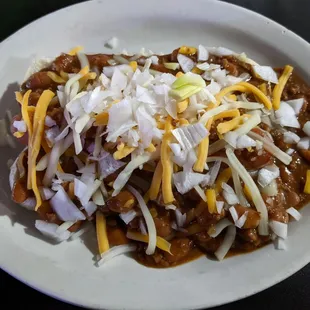 Saturday Lunch Special: Chili Dog for $3.50 + $0.50 up-charge for cheese &amp; $0.50 up-charge for onions.