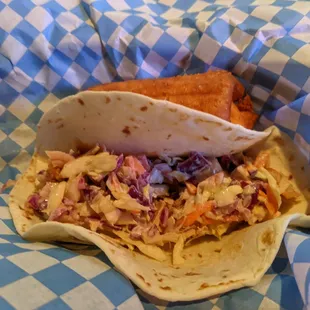 Taco Tuesday: pork taco for $2.50 &amp; small crispy beef burrito for $1.50.