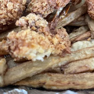 inedible over fried shrimp