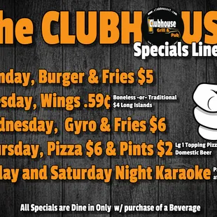 the club use specials