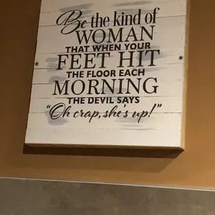 Sign in the women&apos;s restroom