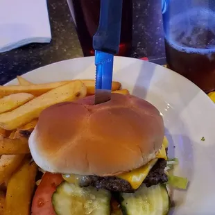 Cheeseburger with fries!