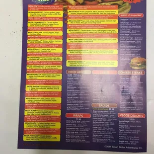 The sub menu, mega shark is the best