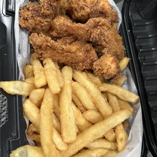 Chicken tenders with French fries