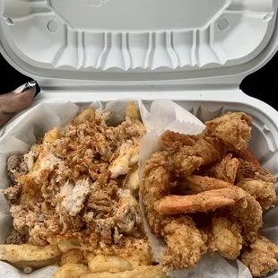 Cheese &amp; Crab Fries &amp; Shrimp