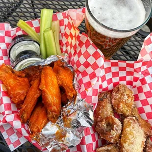 Buffalo and Garlic Parm wings