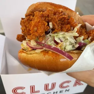 Huge chicken sandwich