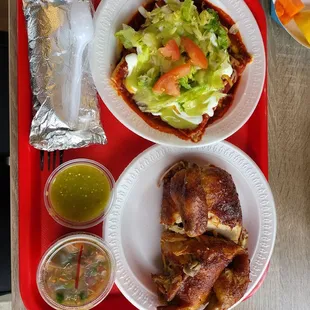 a tray of food on a table