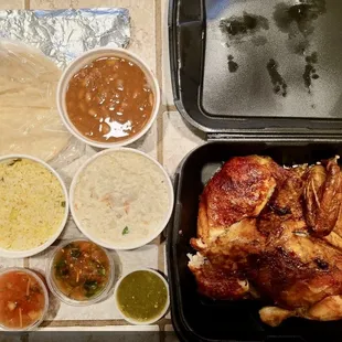 The rotisserie chicken dinner.