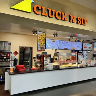 the counter area of a restaurant