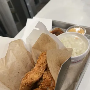 3 Pcs Chicken Combo came with Cole Slaw H.B Toast and a drink! All for 12$