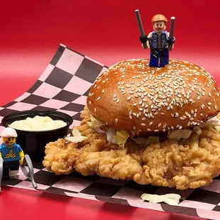 a burger and fries
