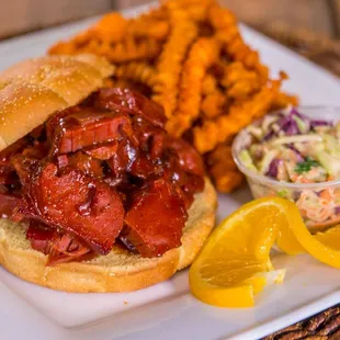 BBQ Brisket and Sweet Potato Fries