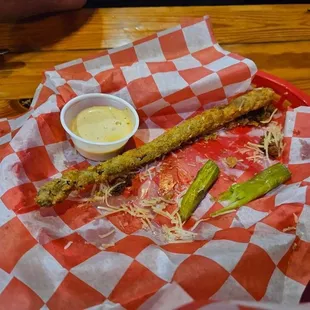 a basket of food on a table