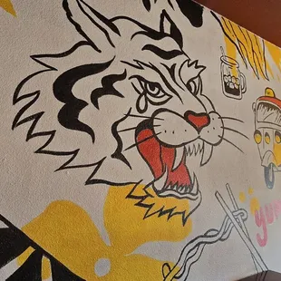 crying tiger mural