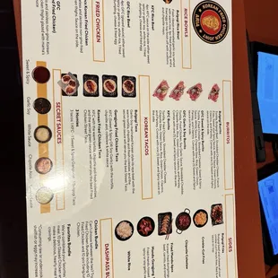 menu