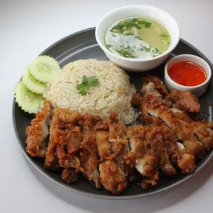 a plate of food on a table
