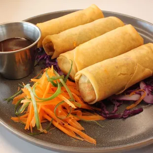 a plate of chinese food