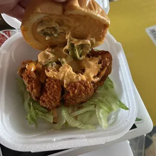 Nashville chicken burger