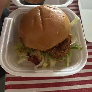 Cluckin chicken burger