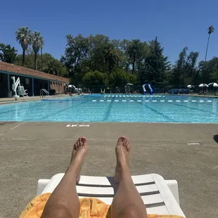 Relaxing at the pool today
