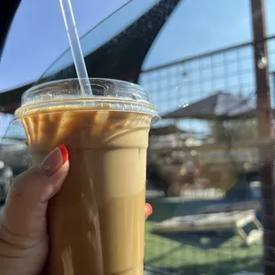 Hazelnut iced latte