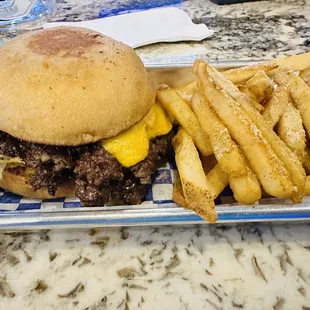 Clutch Burger and Side of Fries w/ Moon Dust