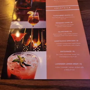 Cocktail menu 2.11.23