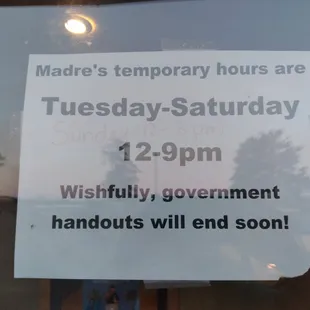 wishing for "government handouts" to end ?