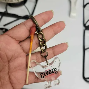 A lead based Keychain given to us at the grand opening