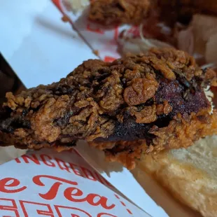 Burnt chicken.