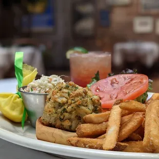 Jumbo Lump Crab Cake Sandwich with Fries