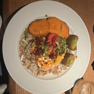 Roast Sweet Potato & Fried Egg Grain Bowl