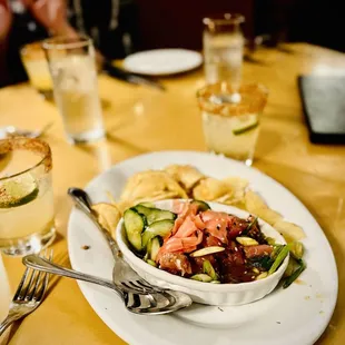 Yes please to the Ahi poke with chips