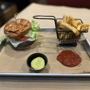 Burger and Fries! You can taste the smoke grill flavor.