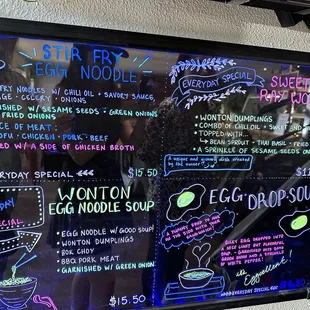 Extra menu for those who want a little something extra with their banh mi, or something instead of banh mi...