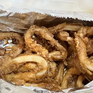 Soggy calamari rings, not recommended