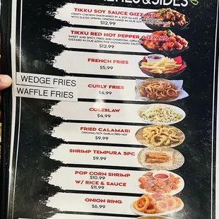 menu, sushi and sashimi