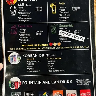 menu