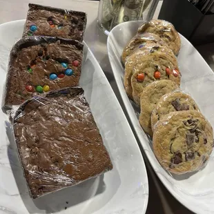 Huge brownie and cookies