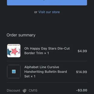Emails received showing adjusted shipping and stating alphabet was included in the shipment.