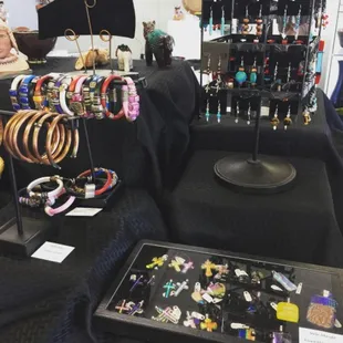Leather bracelets and Fused Glass pendants by Nicki Albright