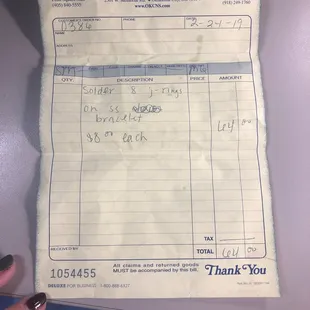 The receipt