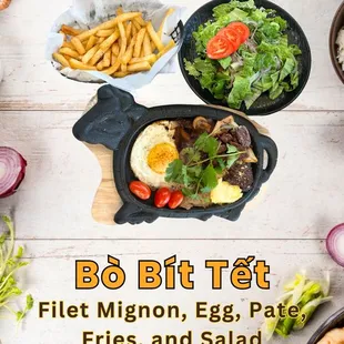 Bo Bit Tet - Filet Mignon with fries and salad